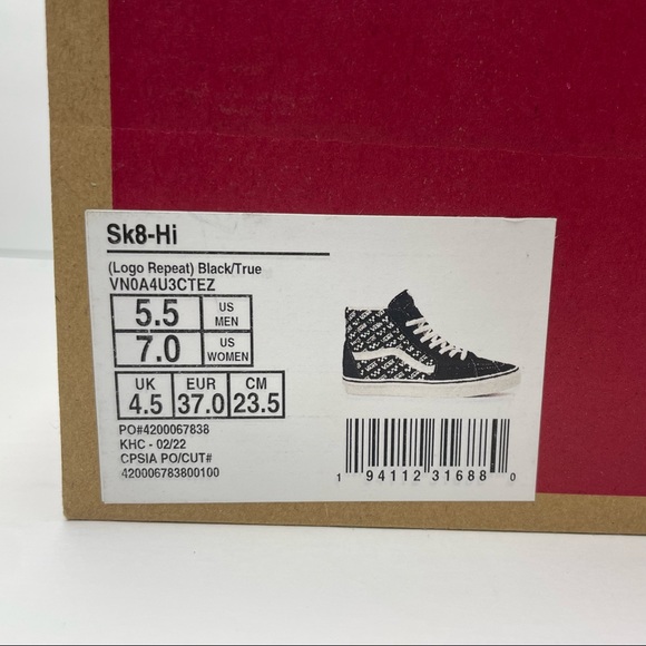 NEW Vans Sk8-Hi ‘Logo Repeat’ - Picture 10 of 10